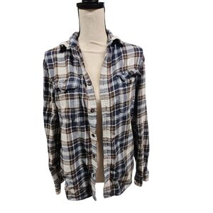 Sonoma Blue and Brown Plaid Shirt